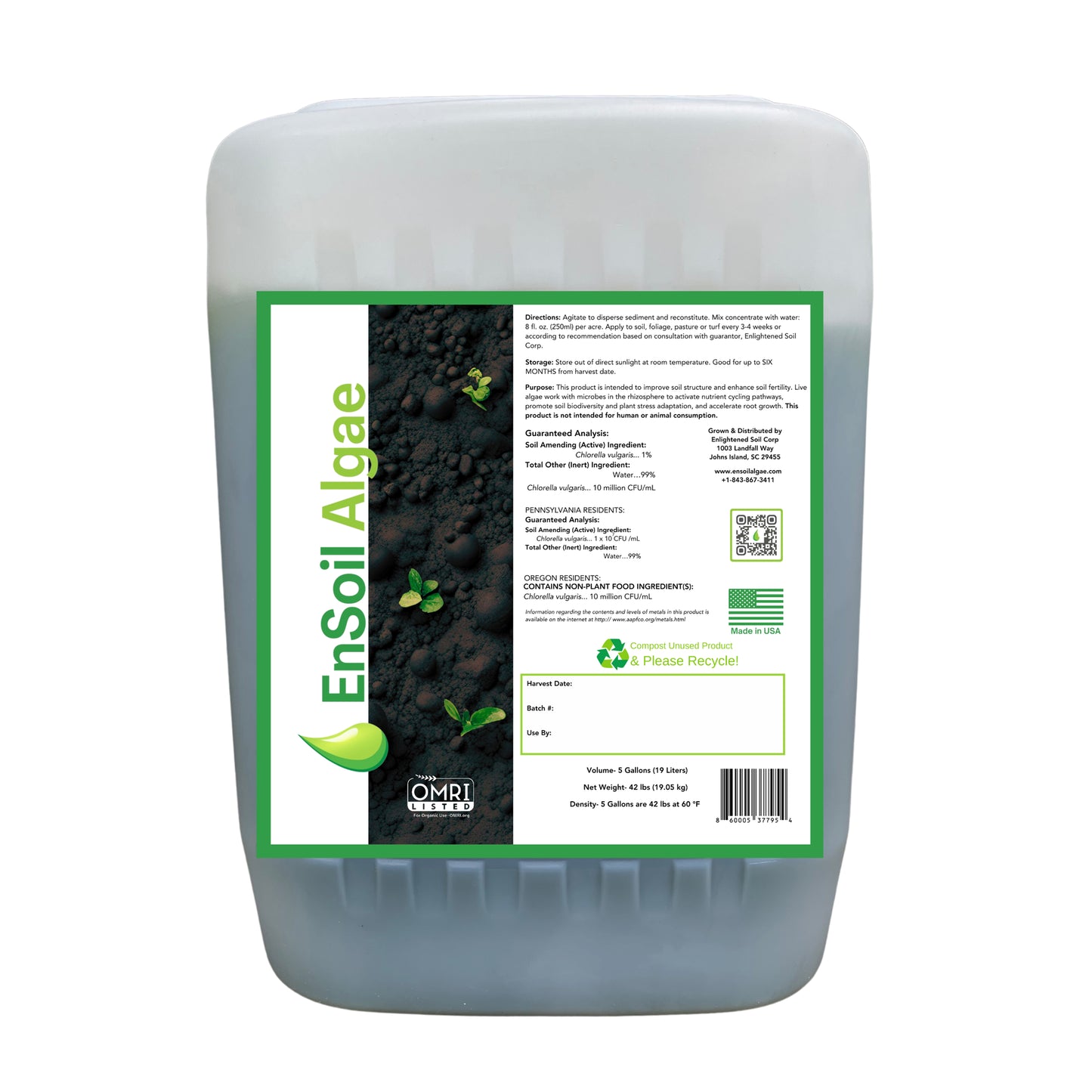 EnSoil Algae 5 Gallons