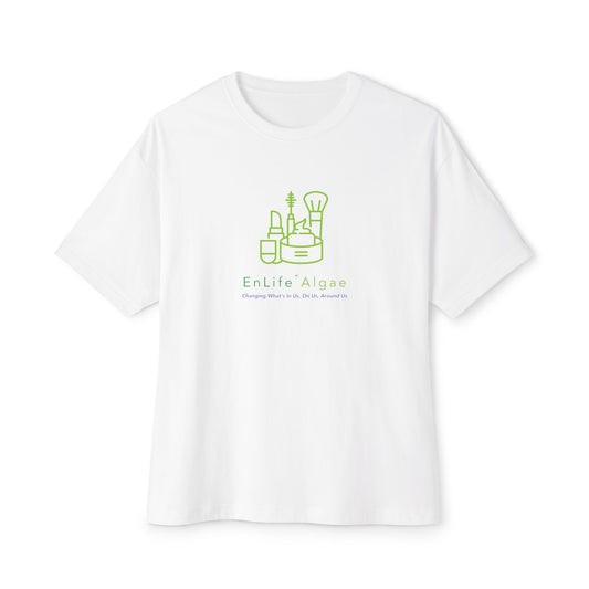 ENLIFE ALGAE GLOW UP: Minimalist Cosmetic Boxy Tee - Perfect Gift for Beauty Lovers, Self-Care Day, Casual Wear, Fashion Statement, Relaxed Fit